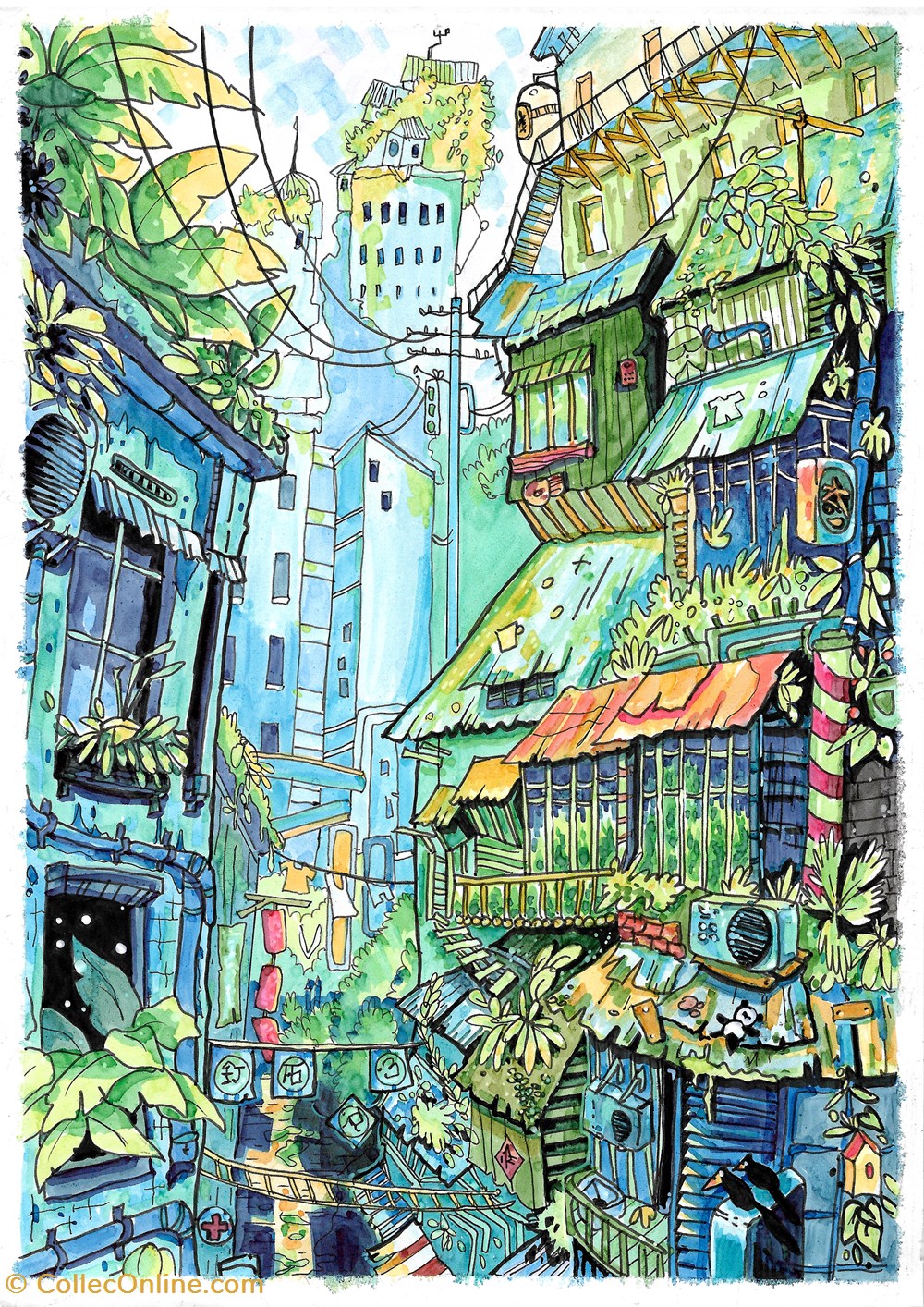 art antiquites peintures dessins ghost city on a4