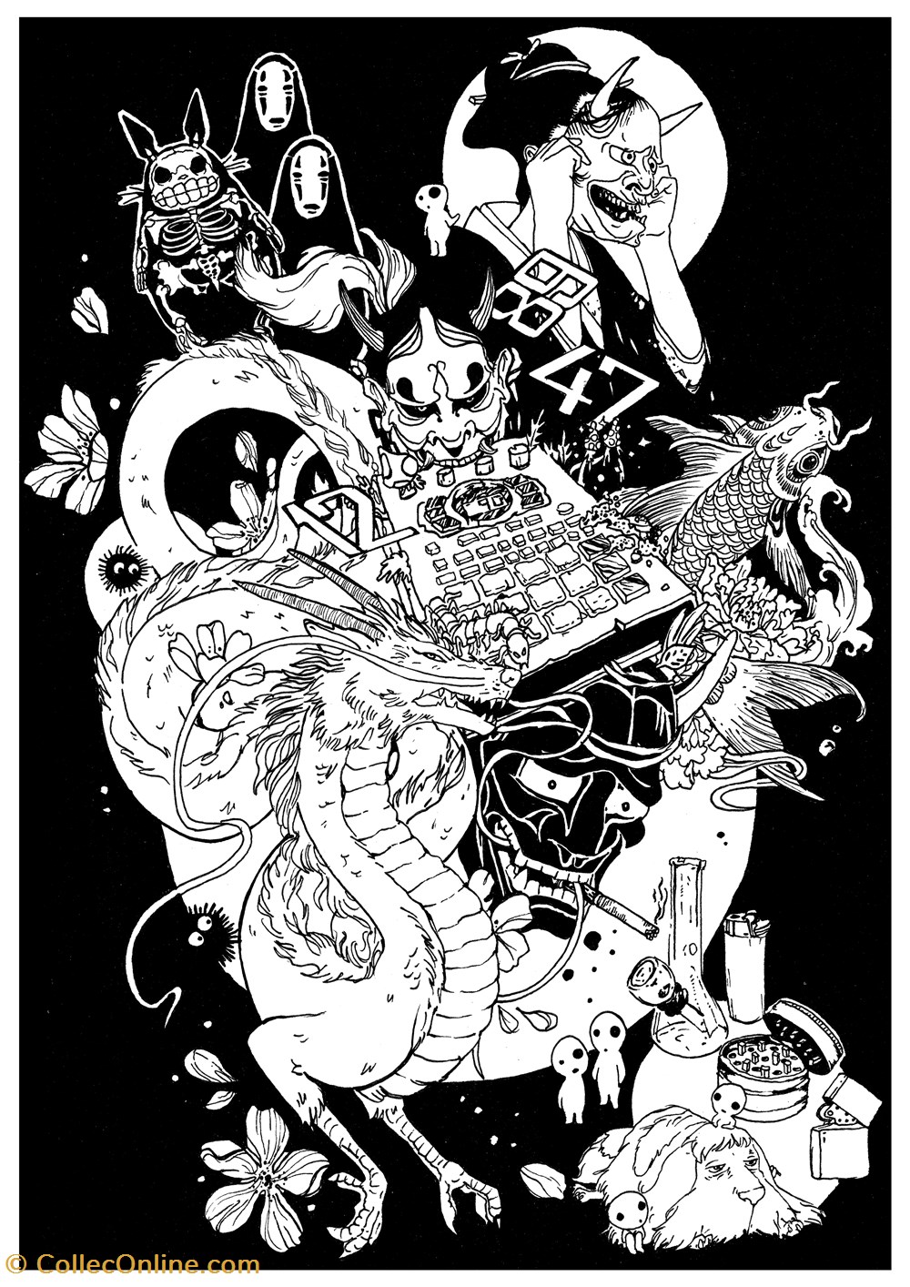 After Dark - Chinsaku art antiquites peintures dessins after dark chinsaku