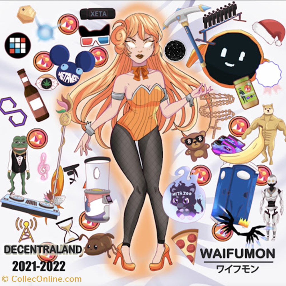 Decentraland 2021-2022 - Waifumon nft art decentraland 2021 2022 waifumon