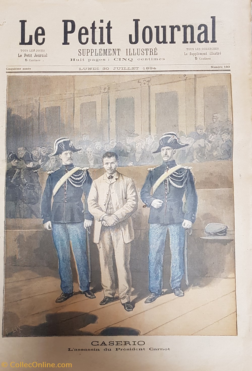 militaria police gendarmerie le petit journal 30 juillet 1894