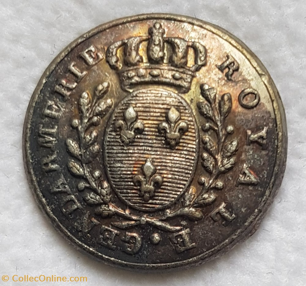 militaria police bouton gendarmerie royale 1816 1830