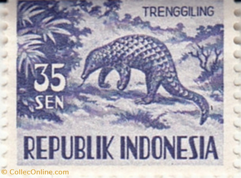 1956 trenggiling Indonesia timbres 1956 trenggiling indonesia