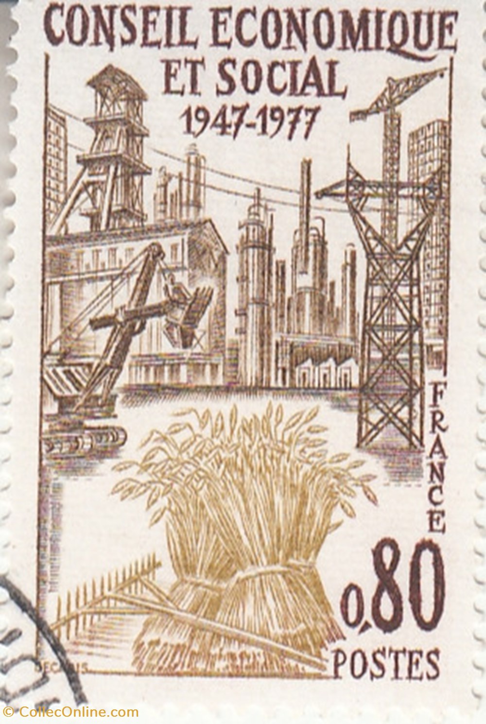 timbres 1977 conseil economique et social 1957