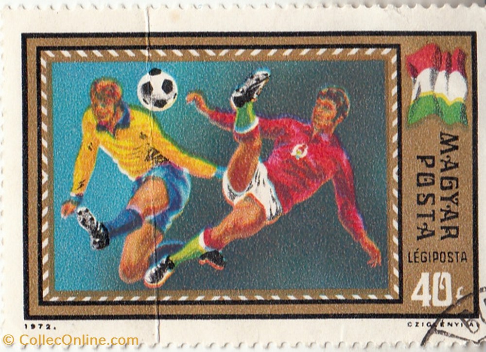 timbres 1972 football theme 4 magyar posta