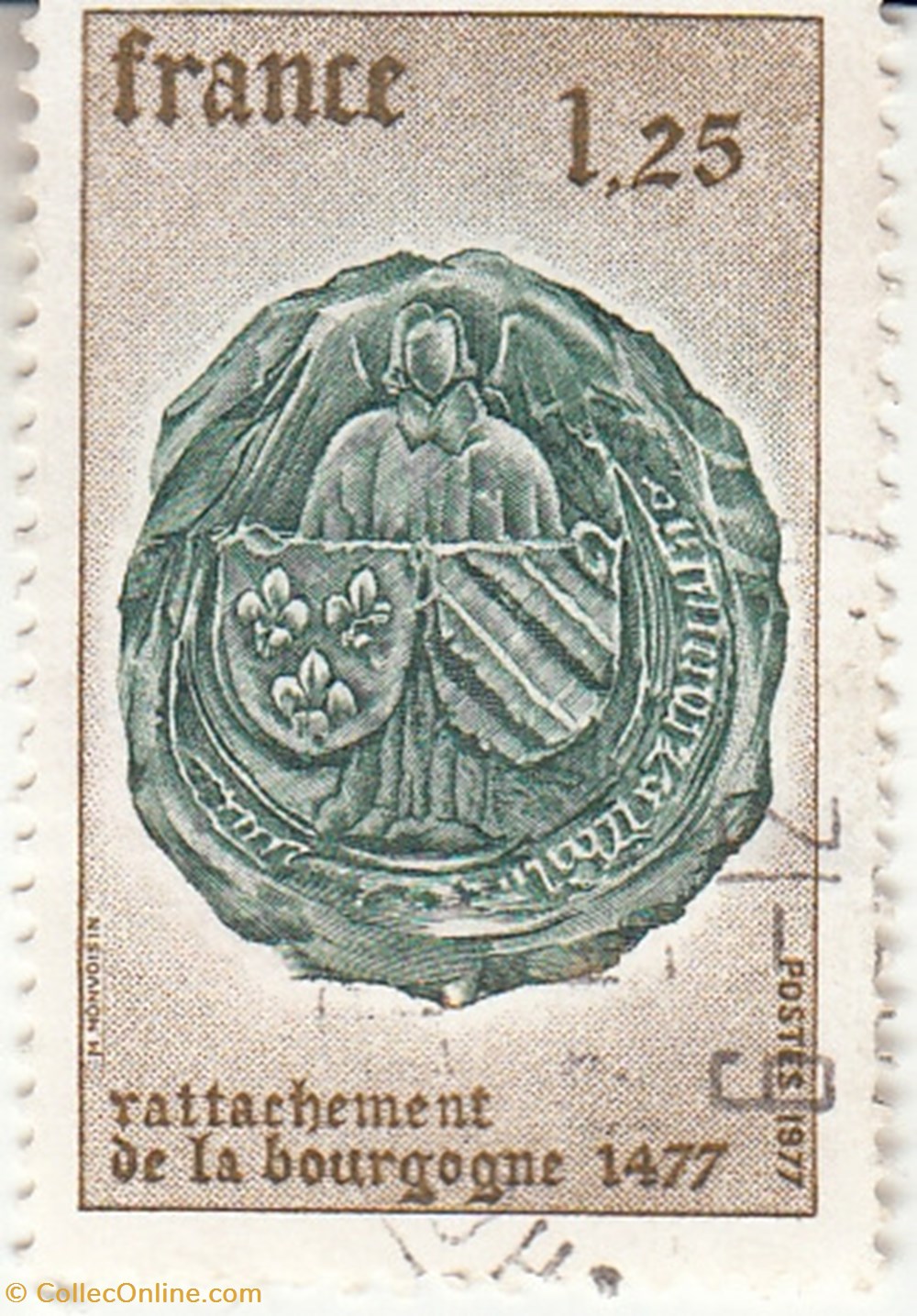 timbres 1977 rattachemetnt de la bourgogne 1944