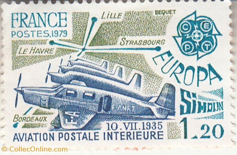 timbres 1979 aviation postale interieur 10 vii 2046