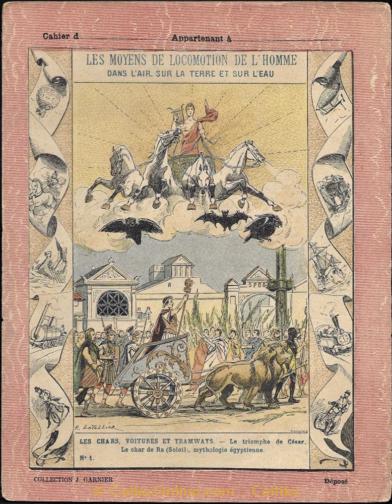 protège cahier - le triomphe de CESAR . documents anciens buvards cahiers illustres protege cahier le triomphe de cesar