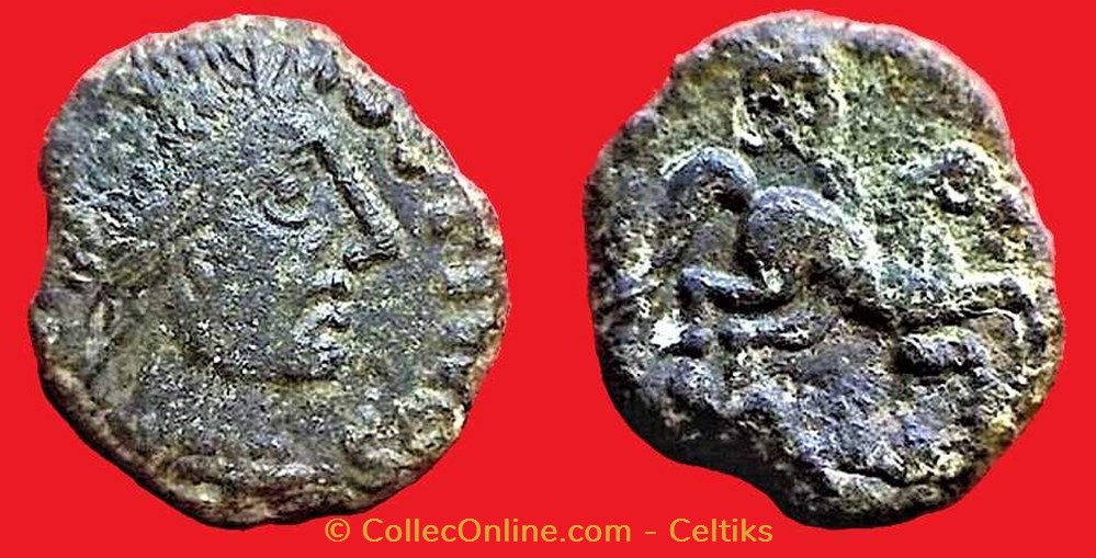 bronze SVTICCOS à la tête de face monnaies antiques celtes bronze svticcos a la tete de face
