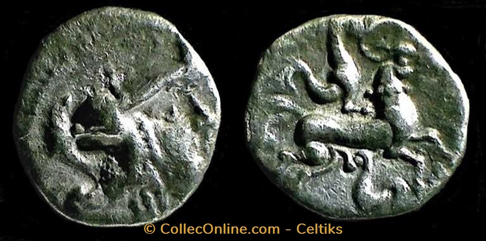 quinaire à la tête casquée aux oiseaux monnaies antiques celtes quinaire a la tete casquee aux oiseaux
