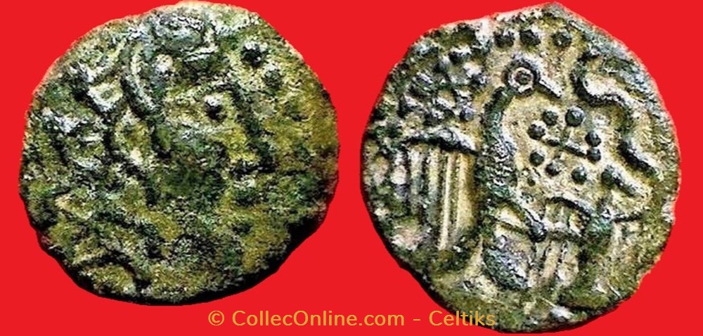 bronze à l'aigle et à l'aiglon - a monnaies antiques celtes bronze a aigle et a aiglon a