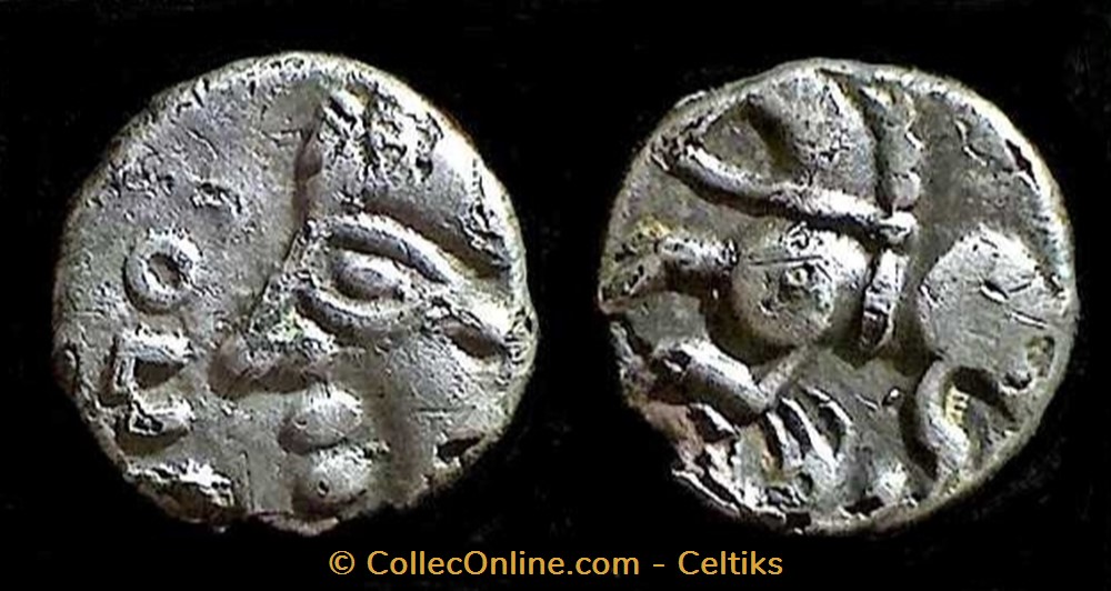 denier SOLIMA / COLIMA au gros oeil monnaies antiques celtes denier solima colima au gros oeil