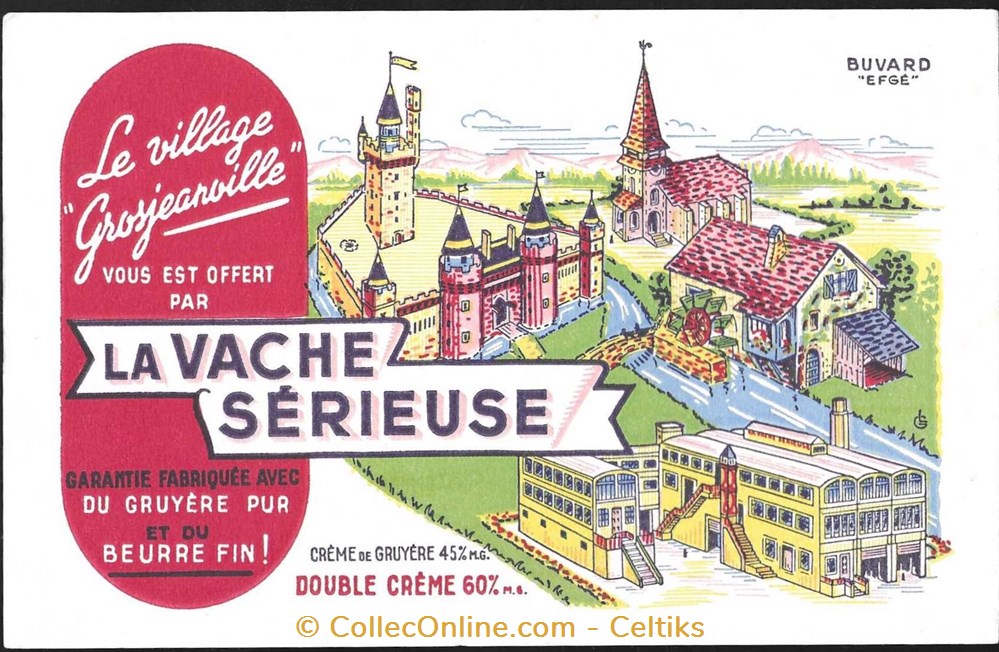 buvard - alimentation LA VACHE SERIEUSE 2 objets publicitaires buvards buvard alimentation la vache serieuse