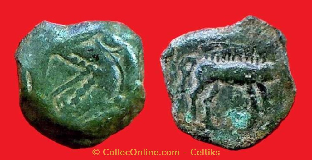 bronze au loup et au sanglier monnaies antiques celtes bronze au loup et au sanglier