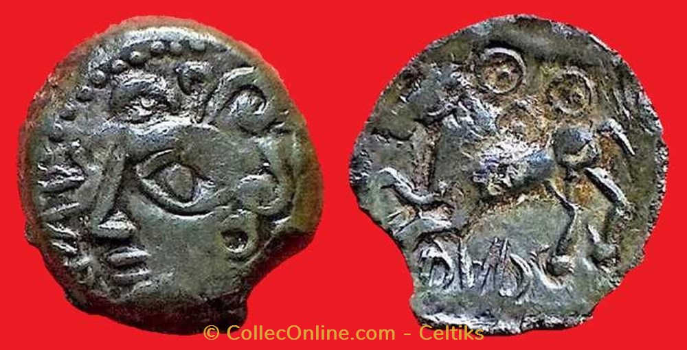 monnaies antiques celtes bronze abvdos aux trois annelets pointes