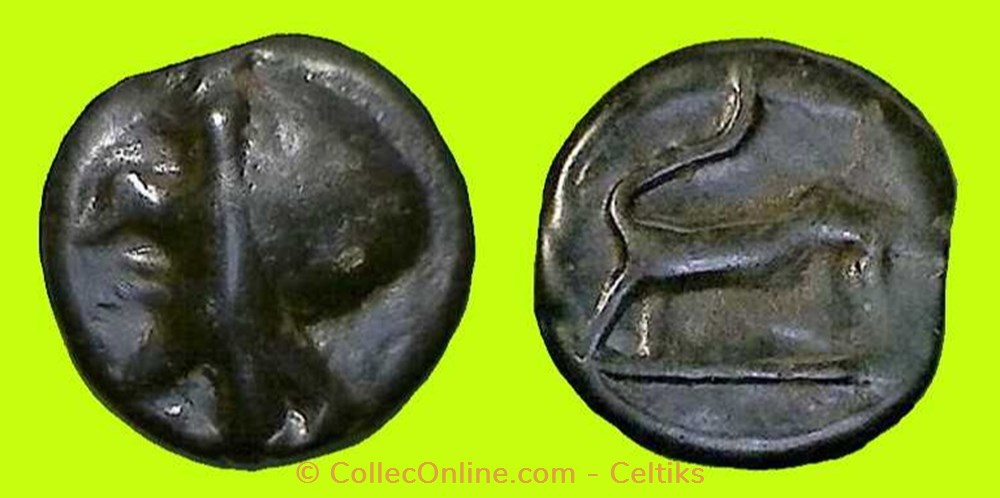 potin au taureau chargeant monnaies antiques celtes potin au taureau chargeant