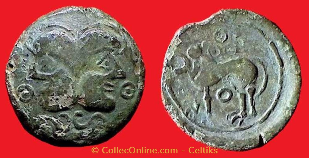 bronze à la tête janiforme b monnaies antiques celtes bronze a la tete janiforme b