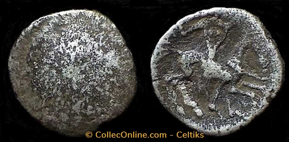 fraction au cavalier - d * monnaies antiques celtes fraction au cavalier d