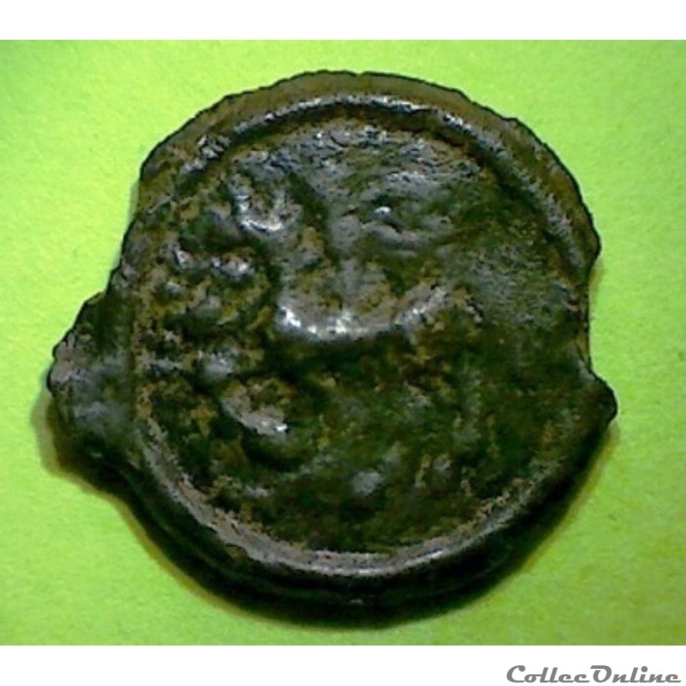 monnaie antique gauloise potin au bucrane et au cavalier