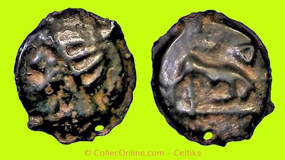 potin tête casquée et au delta monnaies antiques celtes potin tete casquee et au delta