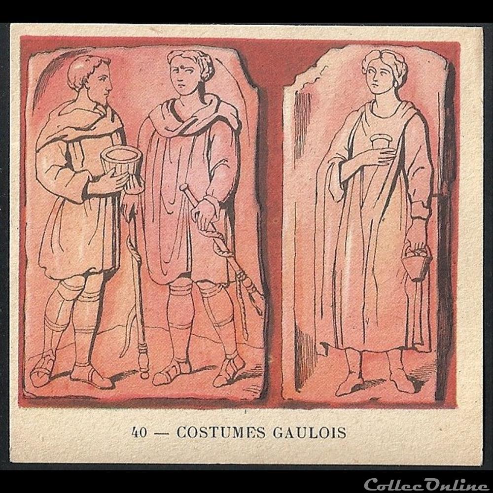 chromo image alimentaire touristique costume gaulois