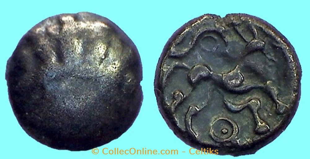 quart de statère aux segments de cercles - 18 var monnaies antiques celtes quart de statere aux segments de cercles 18 var