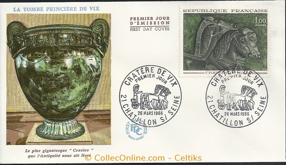 enveloppe - cratère de VIX timbres europe france enveloppe cratere de vix