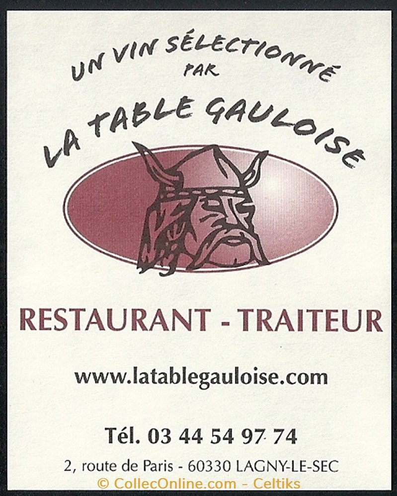 vin - la table gauloise art de argenterie bistrot alimentation etiquettes vin la table gauloise