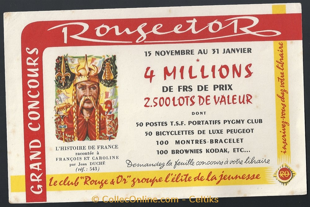 BUVARD - rouge et or objets publicitaires buvards buvard rouge et or