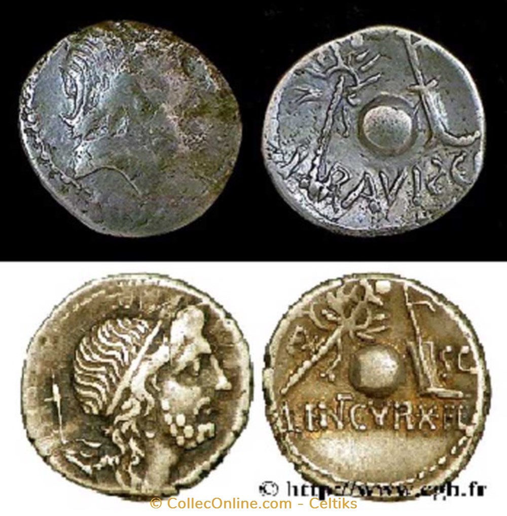 denier imité de CORNELIA monnaies antiques celtes denier imite de cornelia