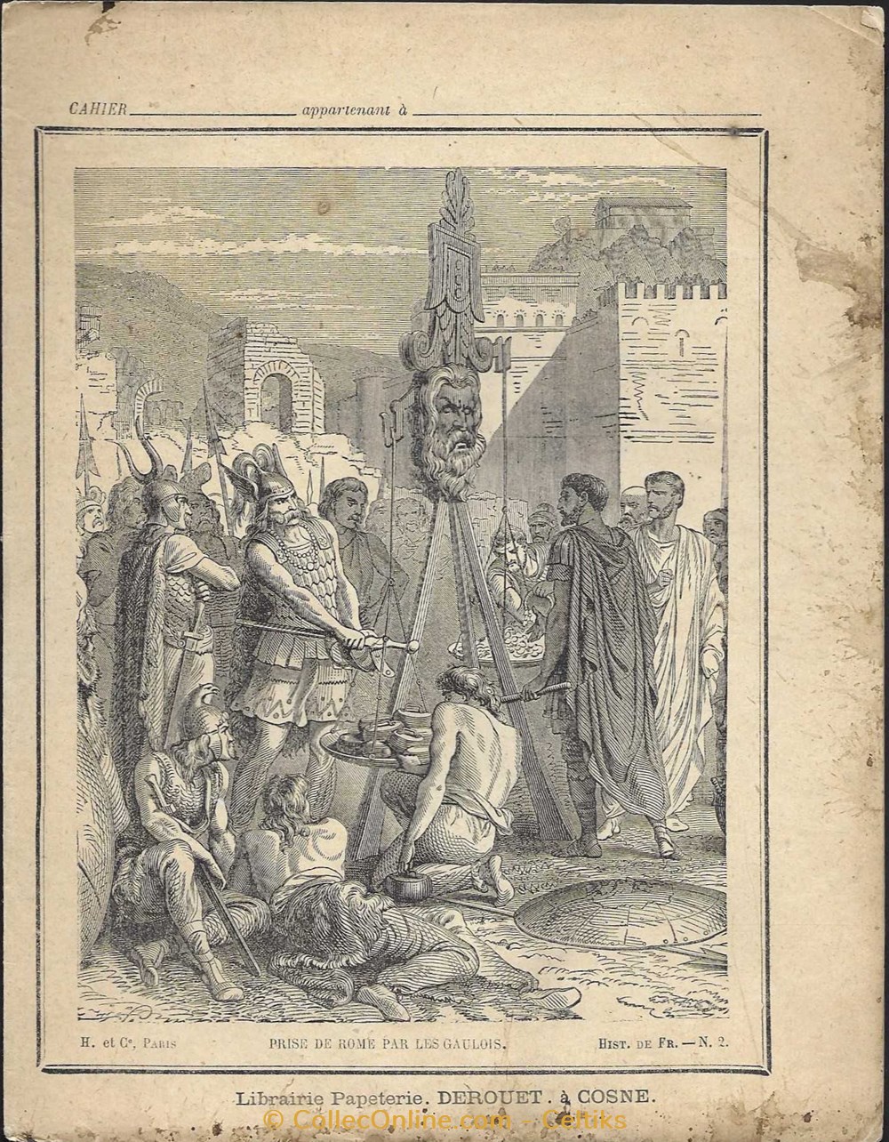protège cahier - BRENNUS documents anciens buvards cahiers illustres protege cahier brennus