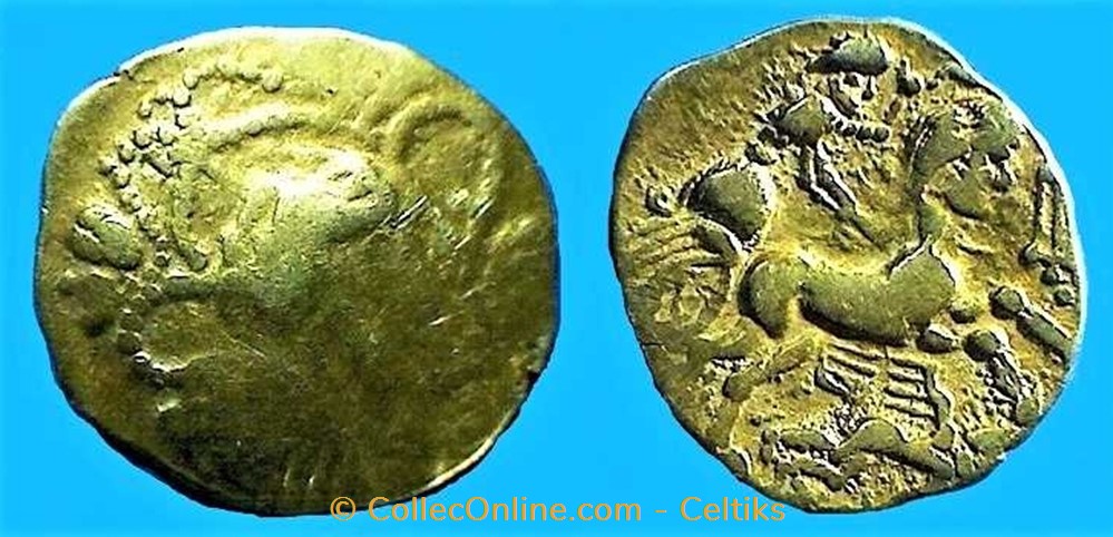 VENETES statère d'or à la petite tête monnaies antiques celtes venetes statere or a la petite tete