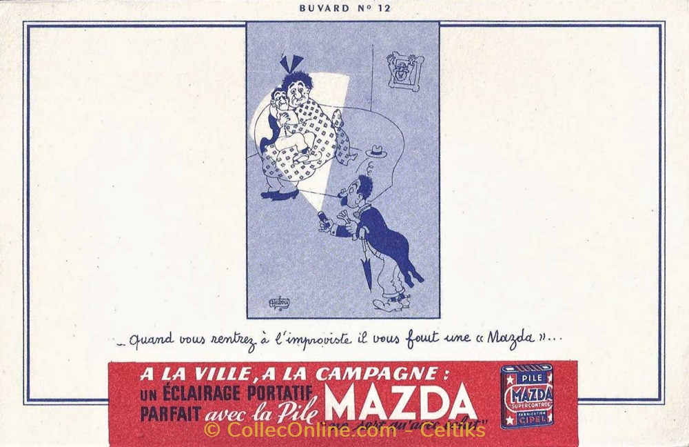 objets publicitaires buvards dubout mazda hydra 12