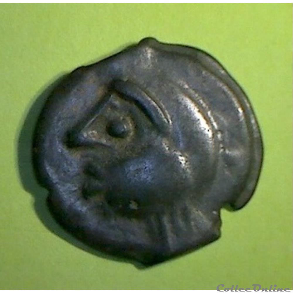 série 24 DT 151 var potin à la tête humaine sous le sanglier monnaie antique gauloise serie 24 dt 151 var potin a la tete humaine sous le sanglier
