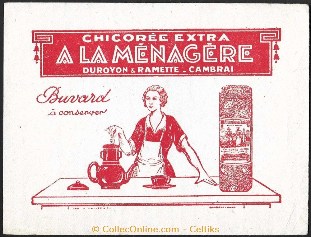 buvard - chicorée A LA MENAGERE objets publicitaires buvards buvard chicoree a la menagere