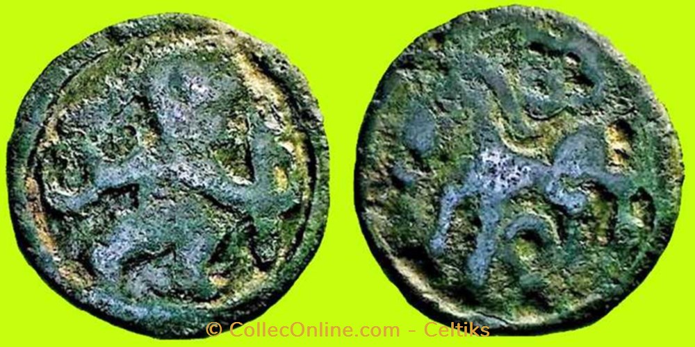 monnaies antiques celtes potin au guerrier courant et au cheval