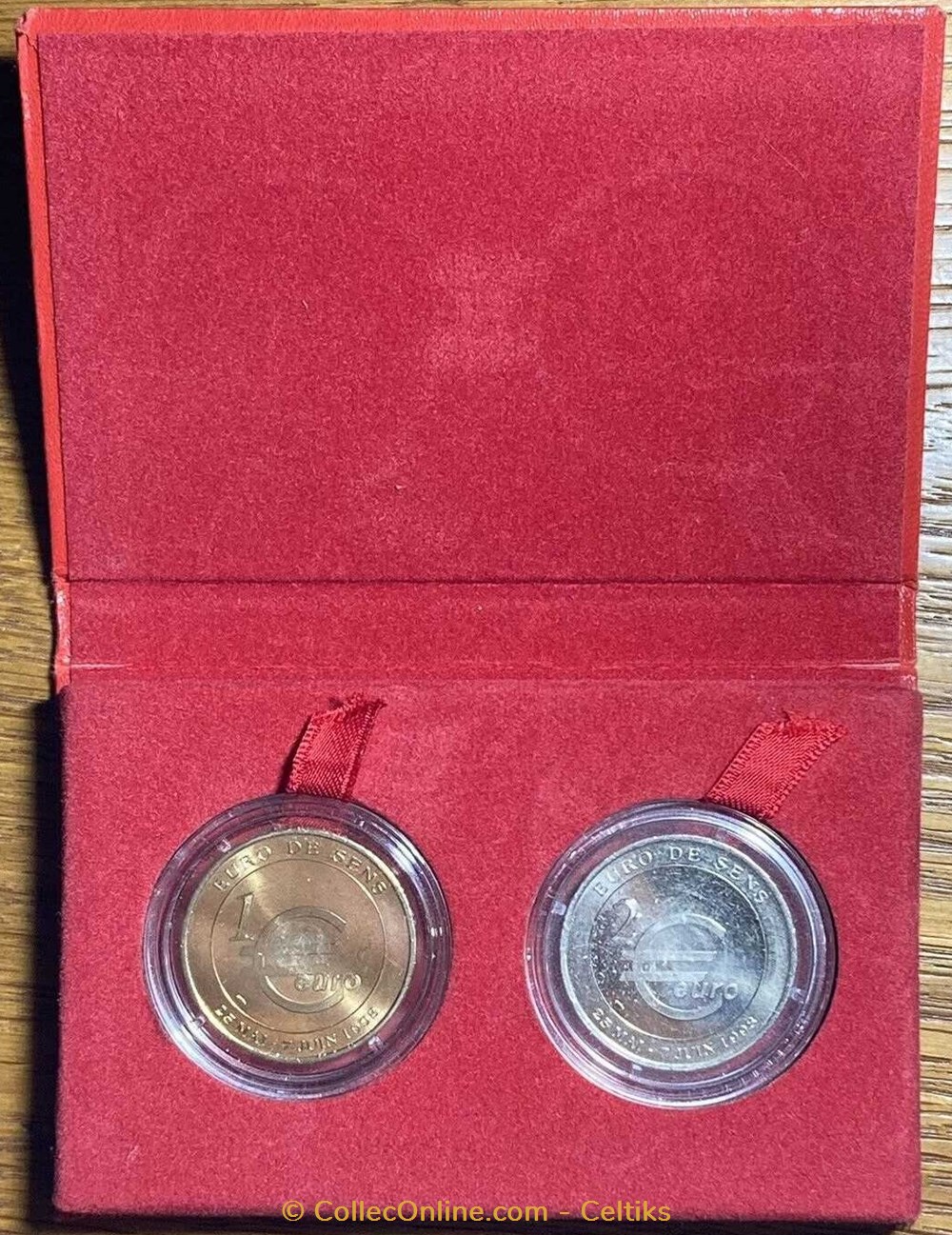medailles france des villes monnaie coffret 1 et 2 euros ville de sens