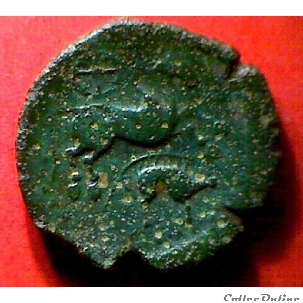 Série 445 DT 2455 var bronze au cheval et au sanglier monnaie antique gauloise serie 445 dt 2455 var bronze au cheval et au sanglier