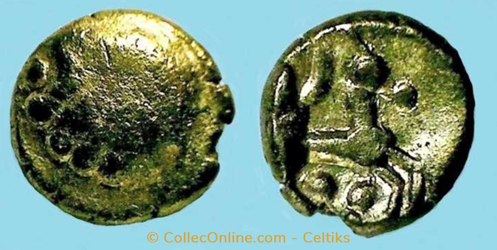 quart de statère aux segments de cercles - 09 monnaies antiques celtes quart de statere aux segments de cercles 09
