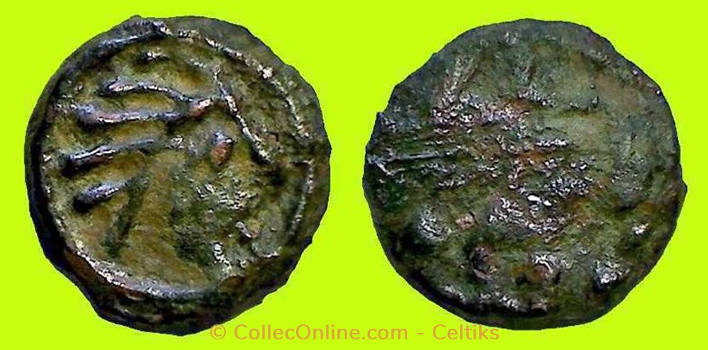 potin à la tête d'indien au nez en esse monnaies antiques celtes potin a la tete indien au nez en esse