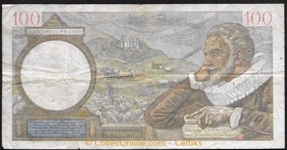 billets europe france 100 francs sully type 1942