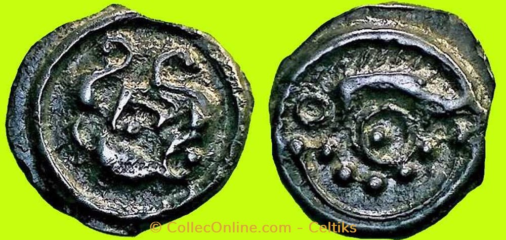 monnaies antiques celtes potin au sanglier et au torque et aux globules