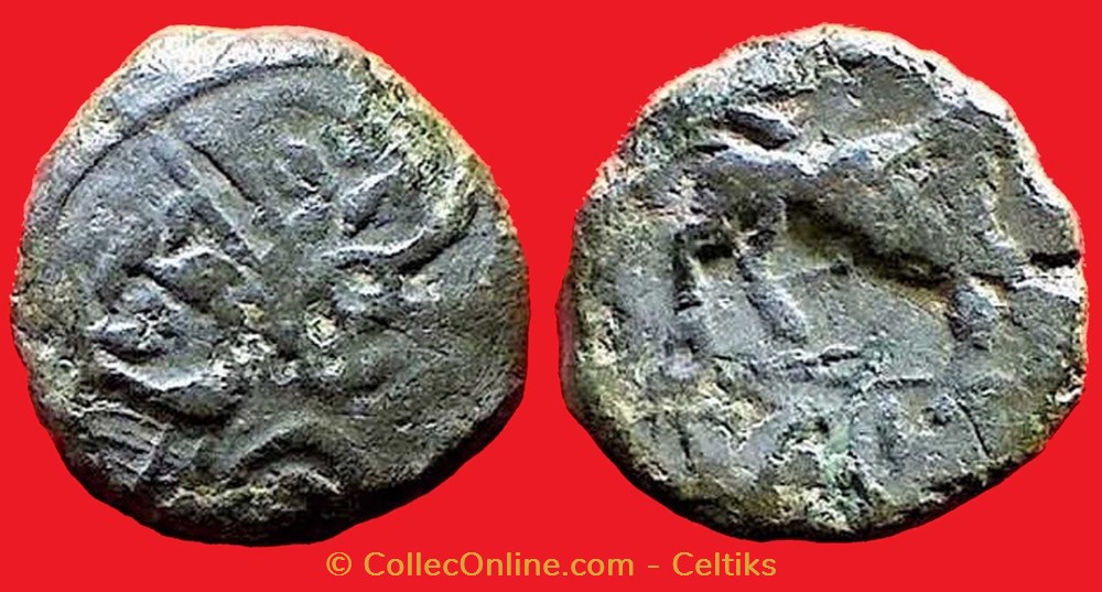 bronze TAIIOC lion à droite monnaies antiques celtes bronze taiioc lion a droite