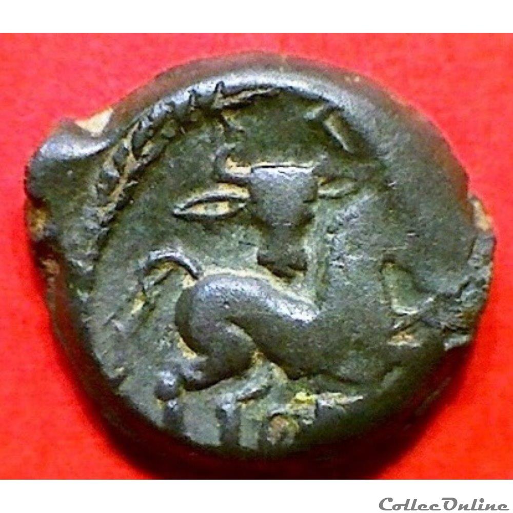 serie 460 B bronze MAVPENNV au cheval et au taureau monnaie antique gauloise serie 460 b bronze mavpennv au cheval et au taureau