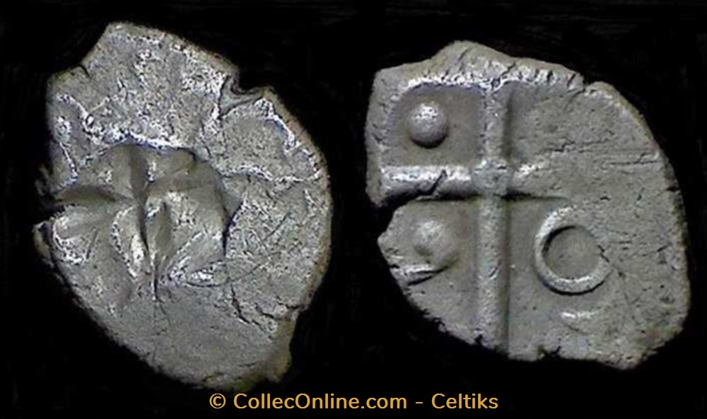 drachme à la tête bouclée du Causé monnaies antiques celtes drachme a la tete bouclee du cause