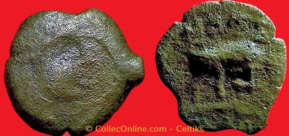 petit bronze au taureau monnaies antiques celtes petit bronze au taureau