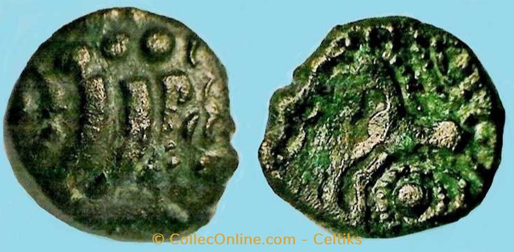 quart de statère aux segments de cercles - 17 monnaies antiques celtes quart de statere aux segments de cercles 17