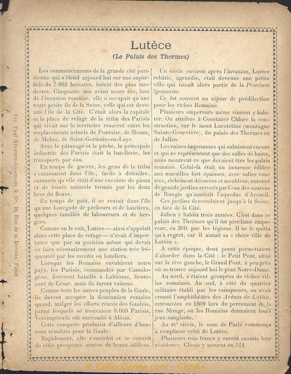 protège cahier - LUTECE 2 documents anciens buvards cahiers illustres protege cahier lutece