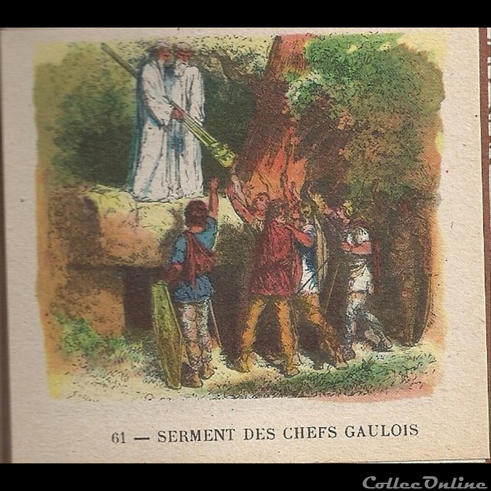 chromo image alimentaire touristique serment des chefs gaulois