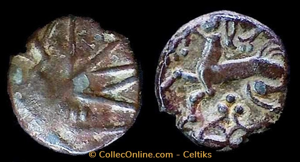 drachme aux lignes entremêlées revers à l'aurige - c* monnaies antiques celtes drachme aux lignes entremelees revers a aurige c