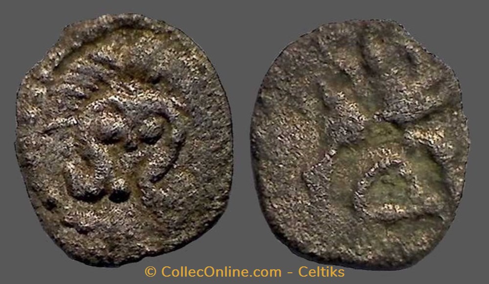 obole du pont de la CHALOIRE - i monnaies antiques celtes obole du pont de la chaloire i
